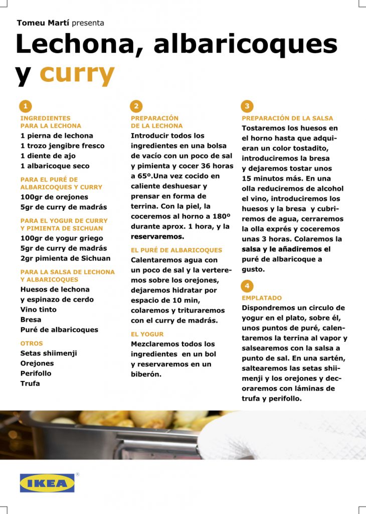 Receta - Lechona, albaricoques y curry, por Tomeu Martí en #algosecocinaenIKEA