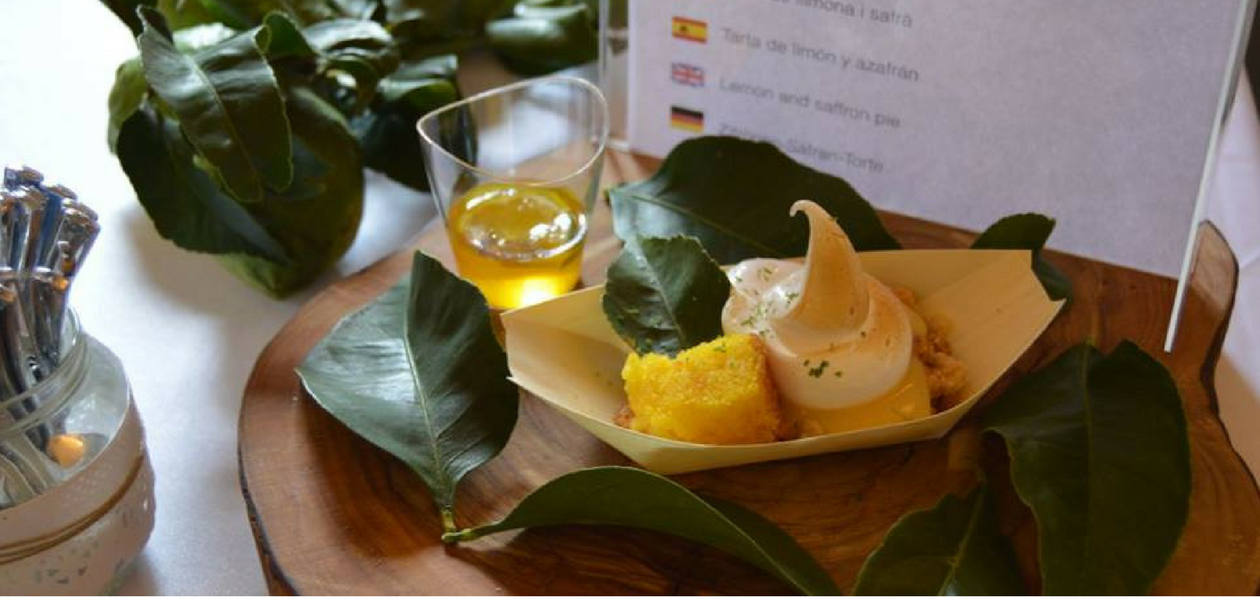 Tarta de limon y azafran, por Silvia Anglada para el Peccata Minuta de Chefsin en Menorca 2017